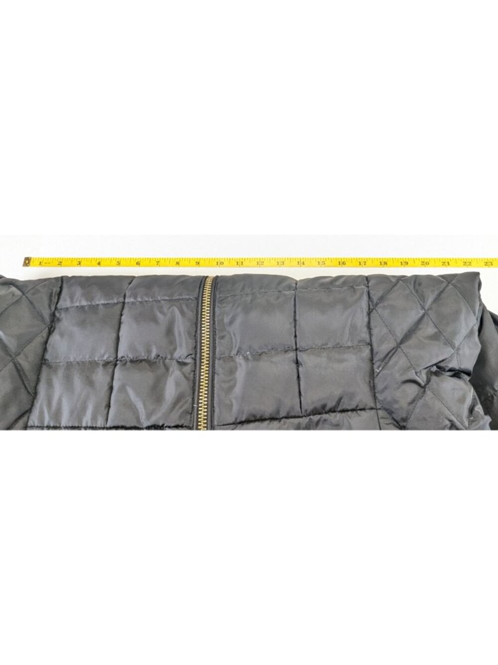 Michael Kors Black Quilted Hooded Puffer Coat w/ Gold Zippers Women's Size M - Picture 13 of 13